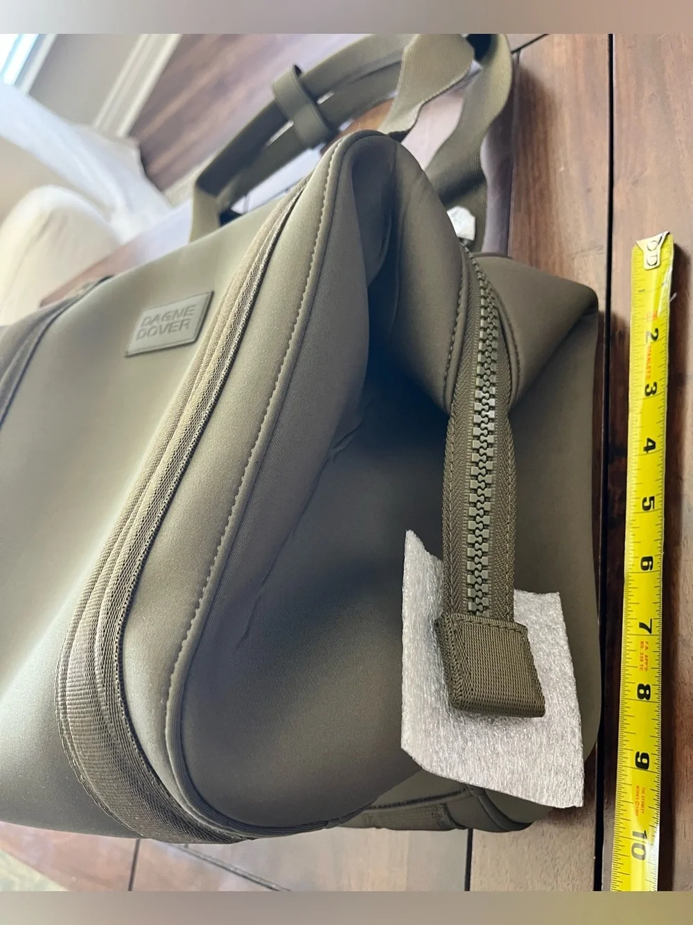 Dagne Dover Olive Green Neoprene Duffel Bag - NWT